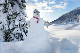 Snowman, Passo Monte Croce di Comelico, South Tyrol, Italy