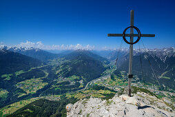 Summit cross on Tschirgant, Mieming Range, Tyrol, Austria