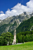 Church San Giorgio near Borgonovo, Borgonovo, Bergell range, Upper Engadin, Engadin, Grisons, Switzerland