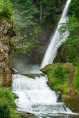 Waterfall, Cavalese, valley Val di Fiemme, Lagorai range, Dolomites, UNESCO world heritage Dolomites, Trentino, Italy