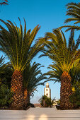 Town hall tower, Plaza Leon y Castillo, San Bartolome, Lanzarote, Canary Islands, Spain