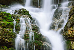 Waterfall, Mangfall range, Bavarian Foothills, Upper Bavaria, Bavaria, Germany