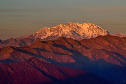 Monte Rosa, Wallis, Blick vom Mottarone, Piemont, Italien