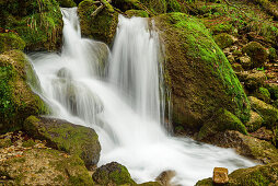 Waterfall, Nagelfluhkette range, Upper Allgaeu, Allgaeu, Swabia, Bavaria, Germany
