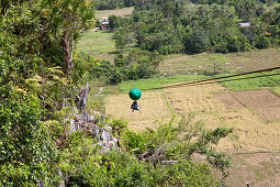 Zipline gliding on the west coast of Palawan Island, Philippines, Asia