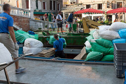 transport barges delivery boats, courier, water transport, traffic, canal, Venice, Italy