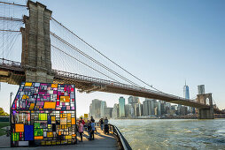 Colorful glass house, Fulton Ferry State Park, Dumbo, Brooklyn, New York, USA