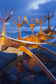 Solfar Viking ship sculpture, Sun Voyager, Reykjavik, Island