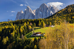 Villnösstal, Geisler Spitzen, Gruppo delle Odle, Südtirol, Alto Adige, Dolomiten, Italien