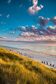 Sunset, beach and dunes, Wenningstedt, Sylt Island, North Frisian Islands, Schleswig-Holstein, Germany