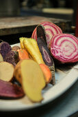 Different recultivated carrots, Vellberg, Schwaebisch Hall, Baden-Wuerttemberg, Germany