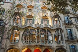 Casa Batllo, Modernisme, modernism, Art Nouveau, architect Antonio Gaudi, UNESCO world heritage, Passeig de Gracia, Eixample, Barcelona, Catalunya, Catalonia, Spain, Europe