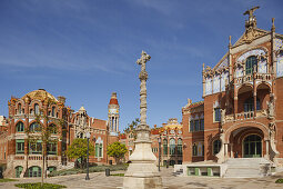 Hospital de la Santa Creu i Sant Pau, ehemaliges Hospital, Modernisme, Jugendstil, Architekt Domenech i Montaner, UNESCO Welterbe, Stadtviertel Eixample, Barcelona, Katalonien, Spanien, Europa