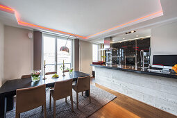 open kitchen in an apartment with a modern design, Hamburg, North Germany, Germany