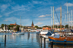 View towards the old town, Flensburg, Baltic Coast, Schleswig-Holstein, Germany