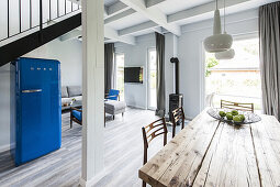 modern dining and living area in a house in Heiligenhafen, Schleswig-Holstein, Baltic Sea, North Germany, Germany, with property release