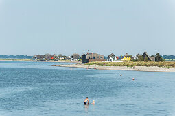 view to houses at the Steinwarder peninsula in Heiligenhafen, Schleswig-Holstein, Baltic Sea, North Germany, Germany