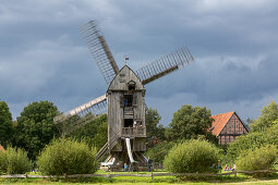 Post Mill, windmill, Cloppenburg Museum Village, Lower Saxony, Germany