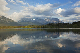 Barmsee, view to Karwendel, Werdenfels region, Bavaria, Germany