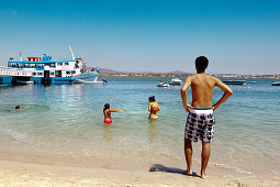 Strandleben, Strand, Insel Armona, Olhao, Algarve, Portugal
