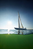 Schaerenkreuzer, skerry cruiser on lake Starnberg, Upper Bavaria, Bavaria, Germany