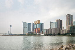 skyline and Macao tower, Macao, China, Asia