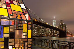 Brooklyn Bridge, Downtown, new World Trade Center, East River, Manhattan, New York, USA