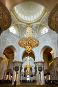 Innenraum der Große Moschee, Sheikh Zayed Grand Mosque, Abu Dhabi, Vereinigte Arabische Emirate, VAE