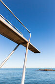 Diving tower at the beach near Hullehavn Camping, summer, Baltic sea, Bornholm, Svaneke, Denmark, Europe