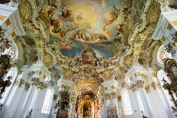 Wieskirche, UNESCO-Weltkulturerbe, Wies, Gemeinde Steingaden, Pfaffenwinkel, Oberbayern, Bayern, Deutschland