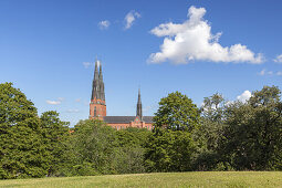 The gotic cathedral Sankt Erik in Uppsala, Uppland, South Sweden, Sweden, Scandinavia, Northern Europe, Europe