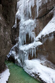 Icicles at the Partnachklamm,  near Garmisch-Partenkirchen, Bavaria, Germany