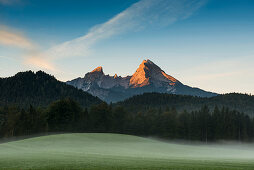 Watzmann, sunrise, near Berchtesgaden, Berchtesgadener Land, Upper Bavaria, Bavaria, Germany