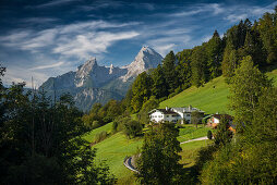 Wallfahrtskirche Maria Gern und Watzmann, bei Berchtesgaden, Berchtesgadener Land, Oberbayern, Bayern, Deutschland