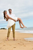 Wedding couple at the beach of  Vale do Lobo, Algarve, Portugal