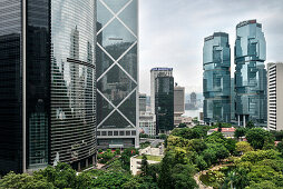 view at Lippo Centre skyscraper, Hongkong Park, China, Asia