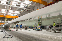 wind turbine factory, enercon, production hall, interior, industry, Aurich, Lower Saxony, northern Germany