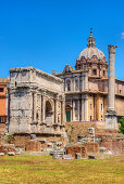 Arch of Septimus Severus, Phokas column, Forum romanum, Rome, Latium, Italy