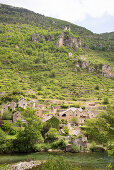 Blick auf Hauterives,  Gorges du Tarn,  Lozère,  Occitanie,  Frankreich