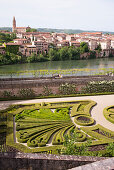 Palace garden mit view over Albi,  Palais de la Berbie,  Bishops' palace,  Toulouse Lautrec Museum,  Albi,  Tarn,  Occitanie,  France