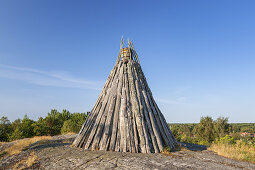 Altes Leuchtfeuer in Berg auf der Insel Möja im Stockholmer Schärengarten, Stockholms skärgård, Uppland, Stockholms län, Südschweden, Schweden, Skandinavien, Nordeuropa, Europa