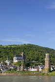 Blick auf Oberwesel am Rhein, Oberes Mittelrheintal, Rheinland-Pfalz, Deutschland, Europa