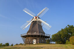 Windmühle von Soby, Insel Ærø, Schärengarten von Fünen, Dänische Südsee, Süddänemark, Dänemark, Nordeuropa, Europa