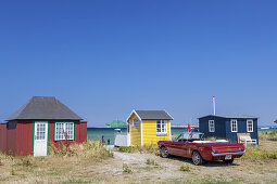 Beach huts at the beach of Ærøskøbing, Island Ærø, South Funen Archipelago, Danish South Sea Islands, Southern Denmark, Denmark, Scandinavia, Northern Europe
