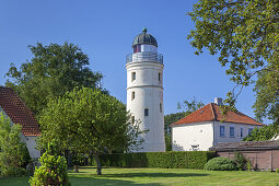 Leuchtturm Kegnæs an der Ostseeküste bei Kegborg, Insel Als, Dänische Südsee, Süddänemark, Dänemark, Nordeuropa, Europa