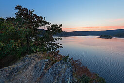 Rur reservoir near Heimbach, Eifelsteig hiking trail, Eifel national park, Eifel, North Rhine-Westphalia, Germany