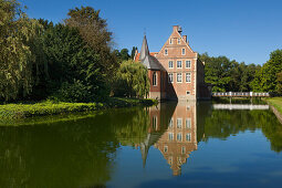 Wasserschloss Burg Hülshoff, bei Havixbeck, Münsterland, Nordrhein-Westfalen, Deutschland