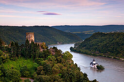 Burg Gutenfels und Pfalzgrafenstein, bei Kaub, Rhein, Rheinland-Pfalz, Deutschland