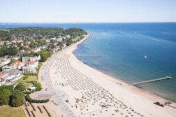 View over Travemuende, Travemuende, Travemuende Strand, Luebecker Bucht, Luebeck Bay, Ostsee, Baltic Sea, Schleswig Holstein, Germany