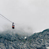 Cablecar at Brandnertal Valley, Vorarlberg, Austria, Mountains, Clouds